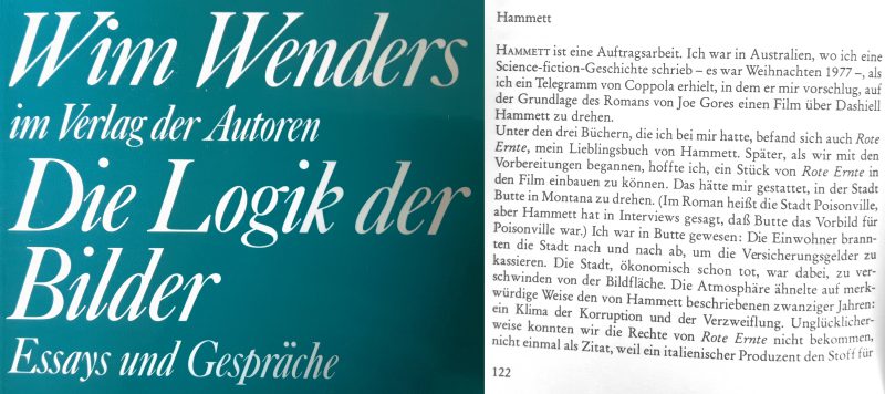 Buchcover und Textbeginn zum Film